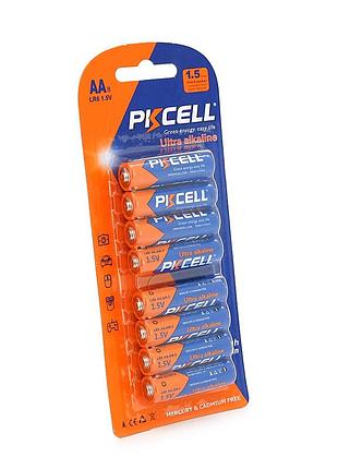 Батарейка лужна pkcell 1.5v aa/lr6, 8 штук у блістері ціна за блістер, q10