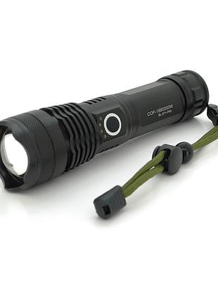 Фонарик bailong bl-x71-p90, 3 режима, алюминий, аккум 26650, usb кабель, box