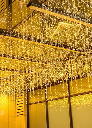 Гирлянды 300led (водопад) white hot, 1 режим, 3x2 м, белая изоляция, box