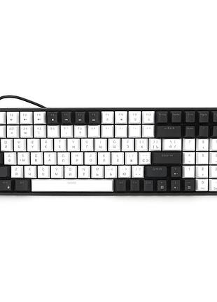 Механическая клавиатура usb xstrike xs-1030, длина кабеля 150см, rgb подсветки, eng/укр/рус, 395х150х45 мм, black/white, 100к,