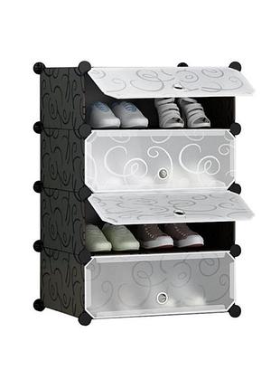 Шкаф для обуви пластиковый mpa1-4, 39х37х76см, black, box