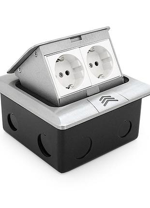 Розетка двойная напольная выдвижная с заземлением j28l, input: ac 100-250v 16a, white