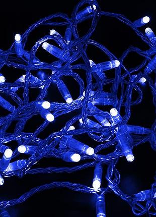 Гірлянда 500led (діод) blue, 50 метрів, 8 режимів, прозора ізоляція