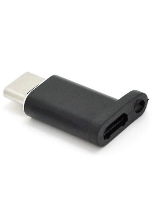 Переходник veggieg tc-101 type-c(male) - micro-usb(female), black, пакет