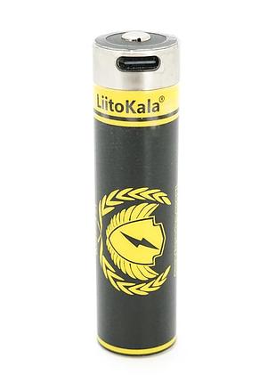 Акумулятор 18650 li-ion liitokala king-4000, 4000mah (3800-4000mah), 3.7v (2.75-4.2v), black/yellow