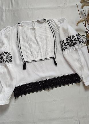Вишита блузка жіноча, zara, розмір xs