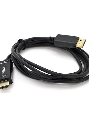 Кабель veggieg dh-402 display port (тато) на hdmi (тато) 1.5m, black, пакет