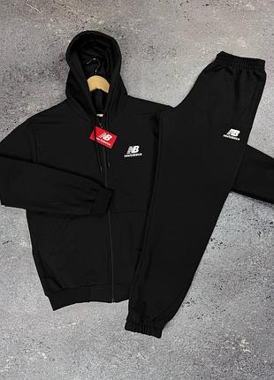 Чорний чоловічий спортивний костюм new balance великий розмір xl, 2xl, 3xl, 4xl, 5xl (52-60)