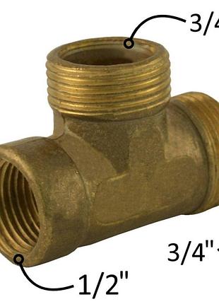 Трійник перехідний 3/4*3/4*1/2" ннв (20*20*15), дніпро