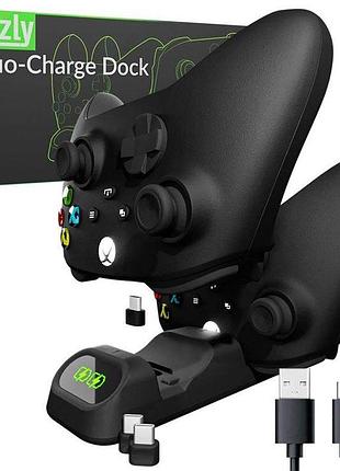 Зарядное устройство orzly xbox series x| s для контроллеров, двойная док-станция с usb type-c, подставка для контроллера xbox series