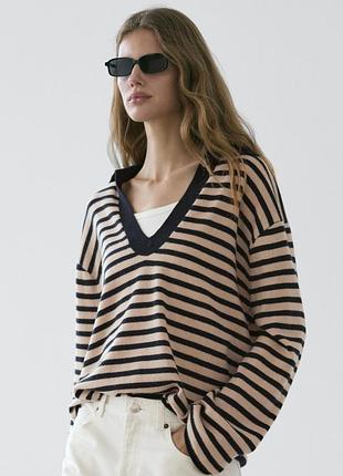 Шерстяной свитер поло  massimo dutti