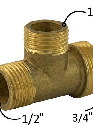 Трійник перехідний 3/4*1/2*1/2" ннн (20*15*15), дніпро