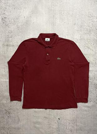 Оригінальна вінтажна чоловіча червона регбійка lacoste в ідеальному стані розмір s