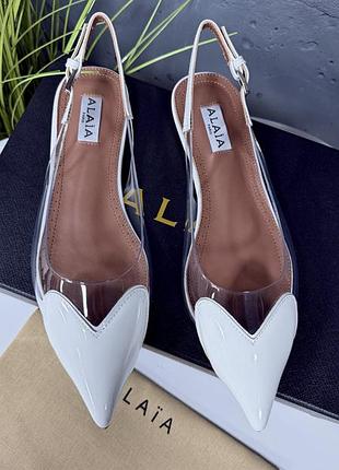 Жіночі білі босоніжки alaïa з фігурним носком, розмір 40