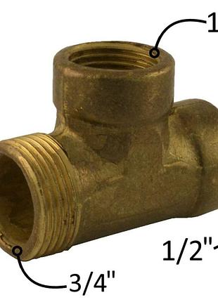 Трійник перехідний 3/4*1/2*1/2" нвв (20*15*15), дніпро