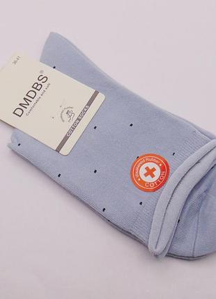 Бавовняні шкарпетки з ослабленою гумкою 36-41 блакитні dmdbs 165