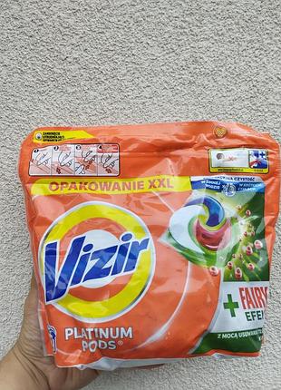 Капсули для прання vizir platinum pods 4 в 1 + fairy effect 42 шт для видалення складних плям