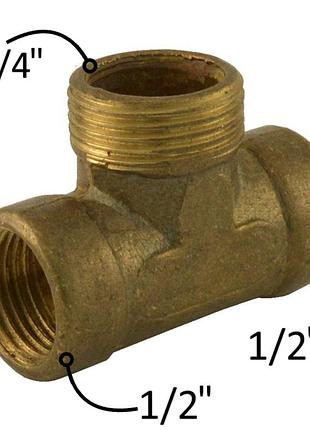Трійник перехідний 1/2*3/4*1/2" внв (15*20*15), дніпро