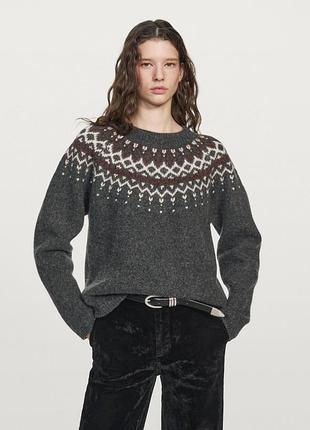 Свитер жаккардовой вязки massimo dutti