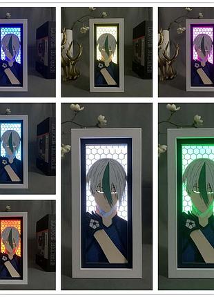 Многослойный ночник лампа аниме синяя тюрьма blue lock светильник вертикальный eita otoya блю лок эйта отоя rgb
