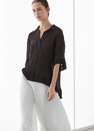 Льняная рубашка поло massimo dutti