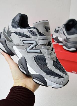 New balance 9060 gray black — жіночі кросівки сірі з чорним, розмір 40/25,5 см 39