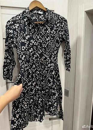 Мини платье-рубашка zara