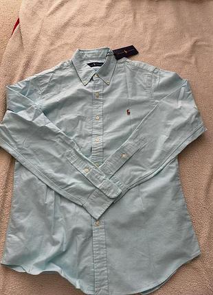 Чоловіча сорочка ralph lauren oxford shirt (блакитна)