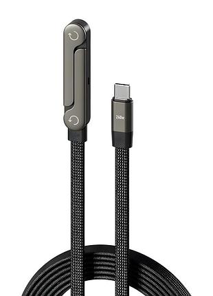 Кабель usb type-c type-c 240 w с складной подставкой 2 метра black