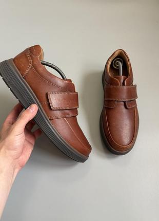 Полуботинки clarks un abode strap leather brown 43(28cm) ecco irving tods geox camper