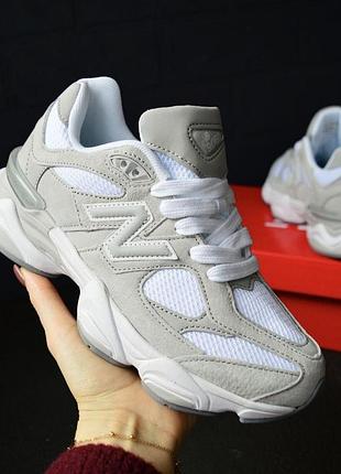 New balance 9060 gray white — жіночі кросівки сірі з білим, розмір 40 (25,5 см) 37