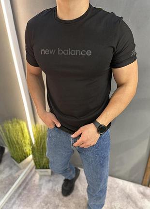 Футболка чоловіча new balance чорна бавовна еластан