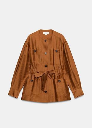 Жакет-сафарі льон zara premium