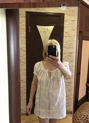 Котонова блуза біла натуральна кофта м-л тоненька літня нарядна кофтинка