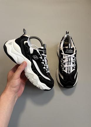 Кроссовки skechers biggest fan d'lites black white 38(25cm)