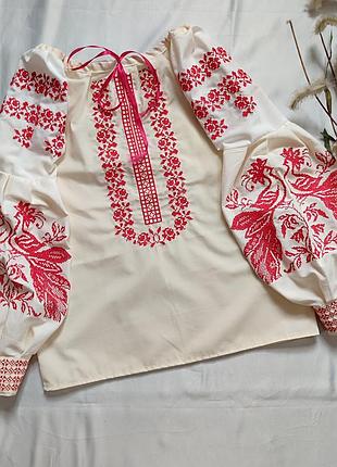 Блузка вишита для дівчинки, бавовна,розмір 152