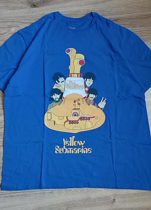 Мерч футболка beatles вінтаж реп панк рок метал merch metal acdc nirvana t shirt лонгслів кофта l xl л хл розмір синій колір бавовна