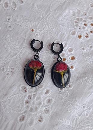 Серьги с цветами
