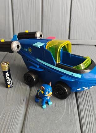 Ігровий набір spin master paw patrol aqua pups chase shark vehicle чейз трансформер акула