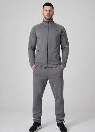 Чоловічий спортивний костюм adidas terrex світлий графіт | синтетична лакоста | туреччина/осінь-весна,демисезонний з прямою штаниною