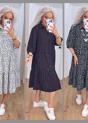 Стильна  жіночна сукня вільного фасону оверсайз plus size