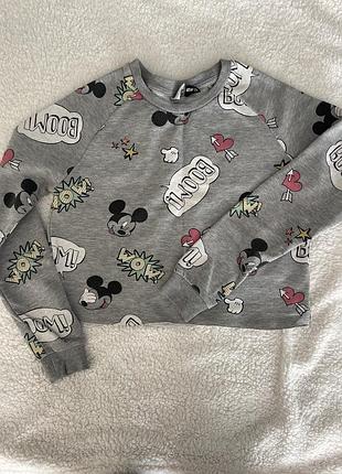 🐭 укорочений світшот disney mickey mouse на флісі
