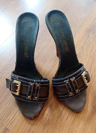 Босоножки на каблуке, gianmarco lorenzi, синие, 40