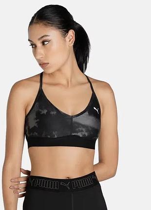 Спортивний топ-бра puma low impact risktaker bra | чорний | оригінал | drycell