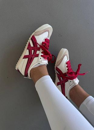 😍 кросівки жіночі asics onitsuka tiger | cream / red premium (8)