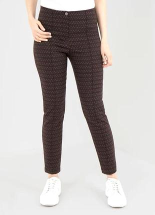 Брюки gerry weber из смесового коттона с геометрическим принтом  эластичным поясом/15198/