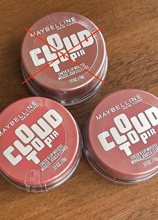 Новинка румʼяна-мус для щік і губ maybelline new york cloudtopia lip & cheek mousse
