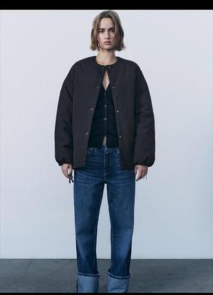 Темно синя оверсайз куртка zara