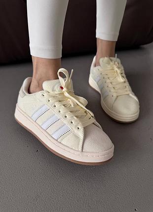 Кросівки adidas campus cream / white red premium