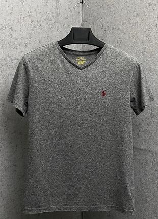 Сіра футболка від бренду polo ralph lauren